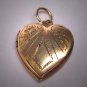 Antique Gold Heart Locket Necklace Vintage Victorian Floral 1920