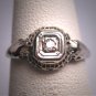 Antique Diamond Wedding Ring White Gold Filigree Setting c.1920 Engagement