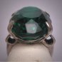 Antique Emerald French Paste Ring Art Deco Retro 1920
