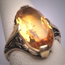 Antique Golden Canary Citrine Ring Victorian Art Deco Wedding c.1900 Engagement