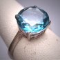 Vintage Blue Zircon Wedding Ring Vintage Art Deco Style Classic Solitaire
