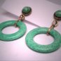 Antique Jade Green French Paste Earrings Vintage Art Deco Rare Dangle Drop 1920