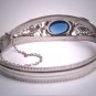 Antique Rhodium Sapphire Paste Bracelet Art Deco 1950's