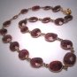 Estate Ruby Gemstone Necklace Vintage Classic Gold Upon Silver