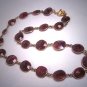 Estate Ruby Gemstone Necklace Vintage Classic Gold Upon Silver