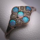 Antique Victorian Australian Opal Pearl Ring Vintage Wedding Rare 1800s