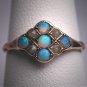Antique Victorian Australian Opal Pearl Ring Vintage Wedding Rare 1800s