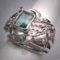Antique Emerald Diamond Ring Palladium Vintage Art Deco Wedding 1930