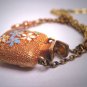 Antique 18K Gold Enameled Bottle Charm Necklace Vintage Victorian 19th Century Pendant