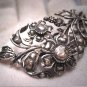 Rare Antique Georgian Large Rose Cut Diamond Brooch 1700's Silver Pre Victorian Pin