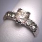 Antique White Sapphire Wedding Ring Vintage Art Deco 1930
