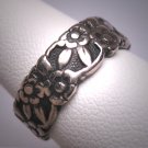 Antique Art Deco Wedding Band Ring Vintage Floral 20s