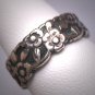 Antique Art Deco Wedding Band Ring Vintage Floral 20s