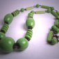 Antique 1920-30's Czech Jade Art Glass Beaded Necklace Flapper Vintage Art Deco