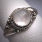 Vintage Moonstone Ring Antique Victorian Motif Silver