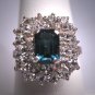 Antique Sapphire French Paste Ring Vintage Art Deco Era 1930 Wedding