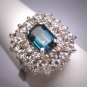 Antique Sapphire French Paste Ring Vintage Art Deco Era 1930 Wedding