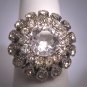 Antique White Sapphire French Paste Ring Vintage Art Deco Era 1930 Wedding