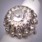 Antique White Sapphire French Paste Ring Vintage Art Deco Era 1930 Wedding