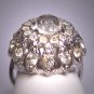Antique White Sapphire French Paste Ring Vintage Art Deco Era 1930 Wedding