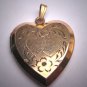 Antique Victorian Gold Locket Pendant Vintage Heart Floral Double Heart 1920