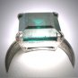 Antique Emerald French Paste Ring Art Deco Retro 1920 by CINER N.Y.