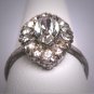 Antique Marquise Cut White Sapphire French Paste Ring Vintage Art Deco Era 1930 Wedding