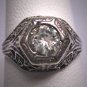 Antique White Sapphire Wedding Ring Vintage Art Deco 1920