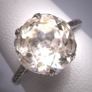 Antique Large White Sapphire Wedding Ring Vintage Art Deco 1920