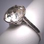Antique Large White Sapphire Wedding Ring Vintage Art Deco 1920
