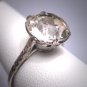Antique Large White Sapphire Wedding Ring Vintage Art Deco 1920