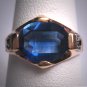 Antique Sapphire Diamond Wedding Ring Vintage Art Deco c.1920
