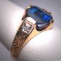 Antique Sapphire Diamond Wedding Ring Vintage Art Deco c.1920