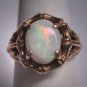 Antique Australian Opal Ring Vintage Gold Retro Deco Wedding