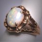Antique Australian Opal Ring Vintage Gold Retro Deco Wedding