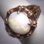 Antique Australian Opal Ring Vintage Gold Retro Deco Wedding
