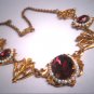Antique Ruby Paste Seed Pearl Necklace Vintage Victorian Art Deco Wedding Czech