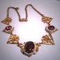Antique Ruby Paste Seed Pearl Necklace Vintage Victorian Art Deco Wedding Czech