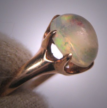 Antique Moonstone Opal Ring Victorian Rose Gold Wedding 1880