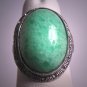 Antique Art Deco Jade Ring Vintage c.1915 Victorian Filigree Silver