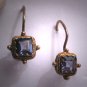 Vintage Georgian Victorian Revival Iolite Tanzanite Amethyst Violet Earrings