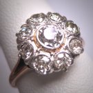 Antique Euro Diamond Wedding Ring Platinum Engagement Victorian Edwardian Vintage c.1900 1.10ctw