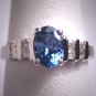 Vintage Sapphire Diamond Wedding Ring Art Deco 14K White Gold Engagement Anniversary