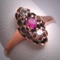 Antique Victorian Ruby Diamond Ring Rose Gold Vintage Wedding Rare 1800s