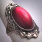 Antique Art Deco Ruby Rose Cut Wedding Ring Vintage Engagement 1920