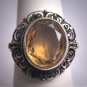 Antique Art Deco Italian Citrine Wedding Ring Vintage Filigree Engagement 1920