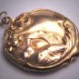 Rare Antique Art Nouveau Gold Locket Victorian Woman Floral c.1890