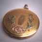 Antique Victorian Floral Garnden Gold Locket Necklace Vintage Rose Yellow Gold c.1920