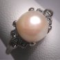 Antique Pearl Diamond Wedding Ring White Gold Art Deco 1930