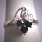 Vintage Blue Sapphire Ring Estate Retro Art Deco Wedding Ring 1950